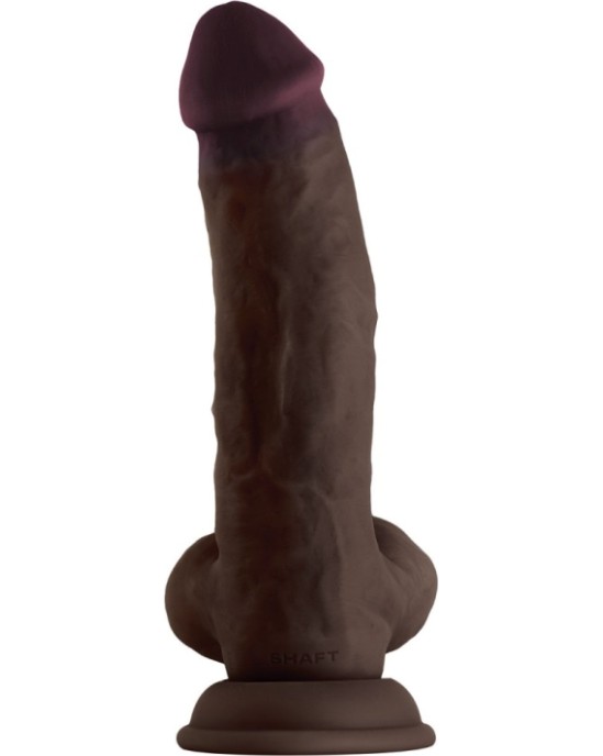 Shaft MODEL N 8.5 LIQUIDE SILICONE DONG W/BALLS - MAHOGANY