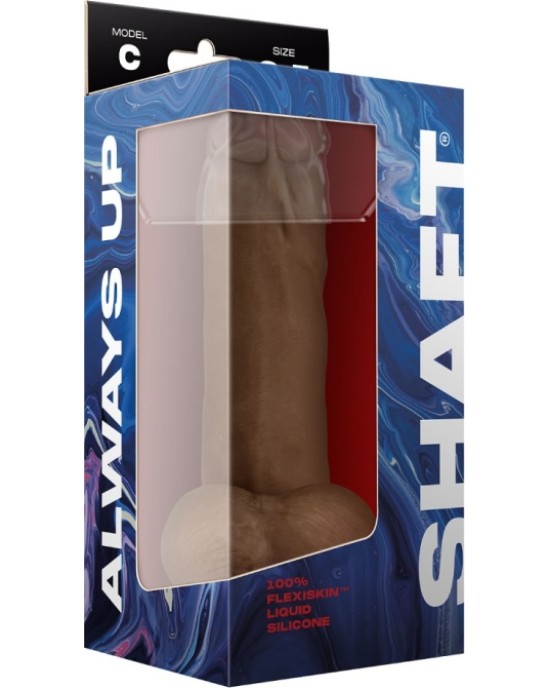 Shaft MODEL C 8.5 LIQUID SILICONE DONG W/BALLS - OAK