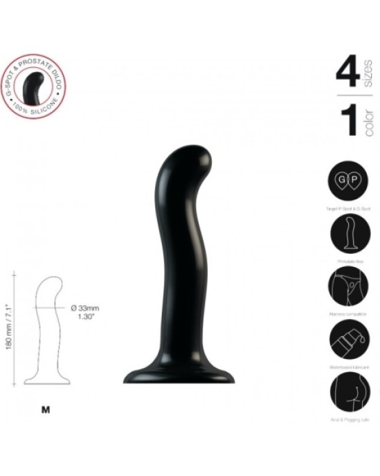 Strap-On-Me SILIKONA DILDO PUNKTA STIMULĀTORS P/G BLACK M