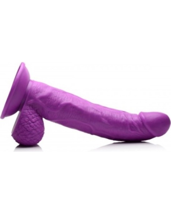 Xr - Pop Peckers REĀLISTS DILDO AR sēkliniekiem 19 CM PURPURA