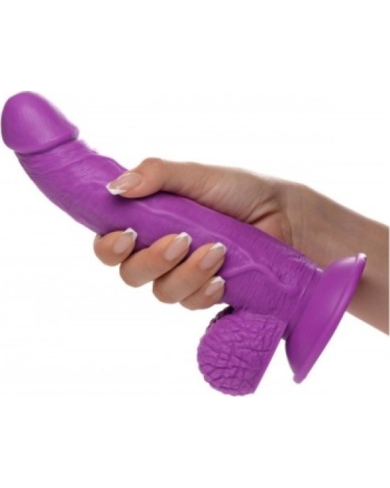 Xr - Pop Peckers REĀLISTS DILDO AR sēkliniekiem 19 CM PURPURA