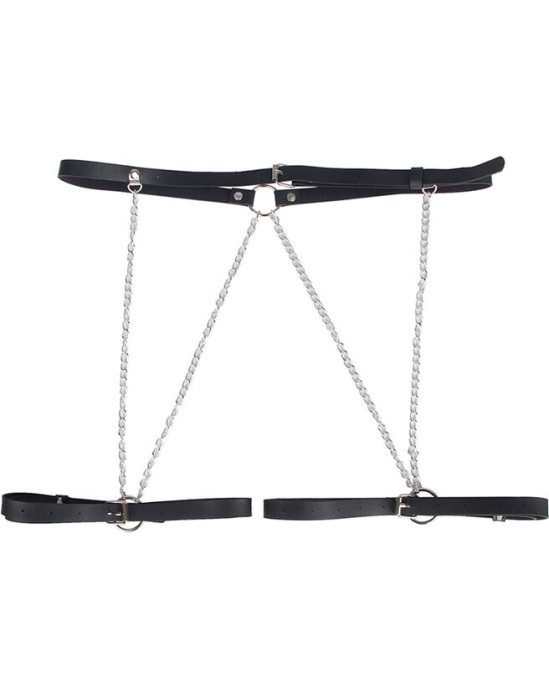 Subblime Fetish SUBBLIME - LEATHER BELT HARNESS BLACK ONE SIZE