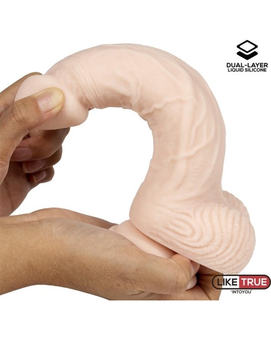 Liketrue Reālistisks Dildo šķidrais silikona divslāņu 8.25 balts