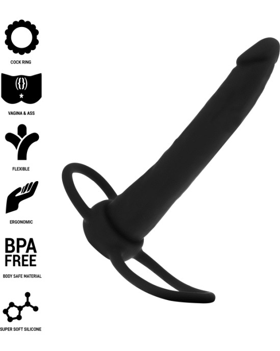 Mythology Fantasy Dildo MYTHOLOGY - COBI ONYX ANAL DILDO WITH COCK AND TESTICLE RING 13 SILICONE CM