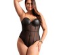 Subblime Teddies SUBBLIME - BLACK CHAIN SUSPENDERS BODYSUIT L/XL