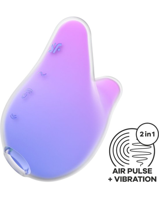 Satisfyer Air Pulse APMIERINĀTĀJS — MERMAID VIBES STIMULĀTORS UN VIBRATORS VIOLETĀ UN ROZĀ