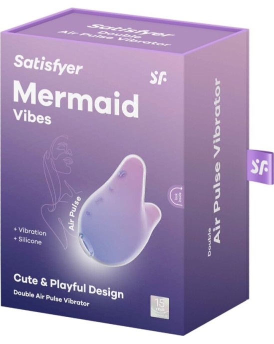 Satisfyer Air Pulse APMIERINĀTĀJS — MERMAID VIBES STIMULĀTORS UN VIBRATORS VIOLETĀ UN ROZĀ