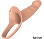 Action Strap-On with Hollow Dildo Premium Silicone Size S Flesh