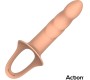 Action Strap-On with Hollow Dildo Premium Silicone Size S Flesh