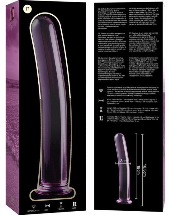 Nebula Series By Ibiza MODELIS 17 DILDO BOROSILIKĀTS STIKLS 18,5 X 3 CM ROZĀ