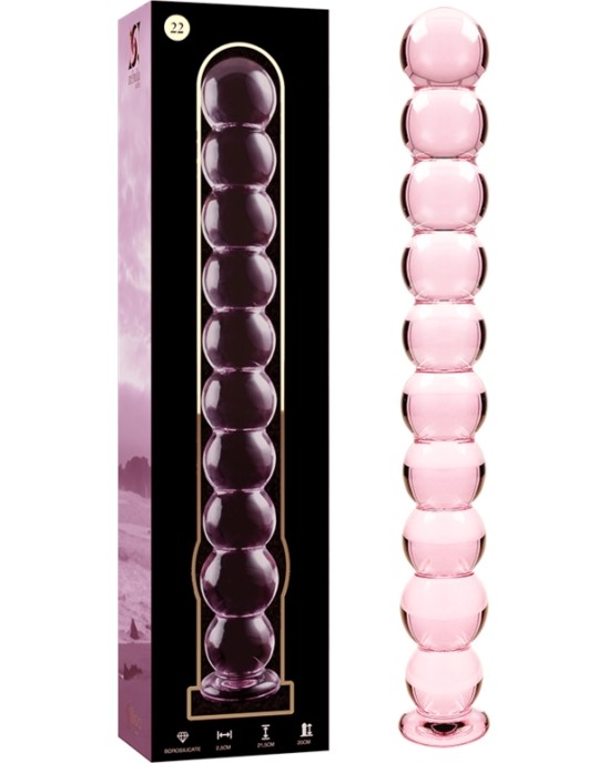 Nebula Series By Ibiza MODEL 22 DILDO BOROSILICATE GLASS 21.5 X 2.5 CM PINK