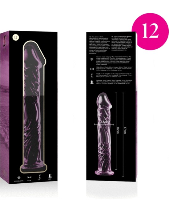 Nebula Series By Ibiza MODELIS 12 DILDO BOROSILIKĀTS STIKLS 17 X 3,5 CM ROZĀ