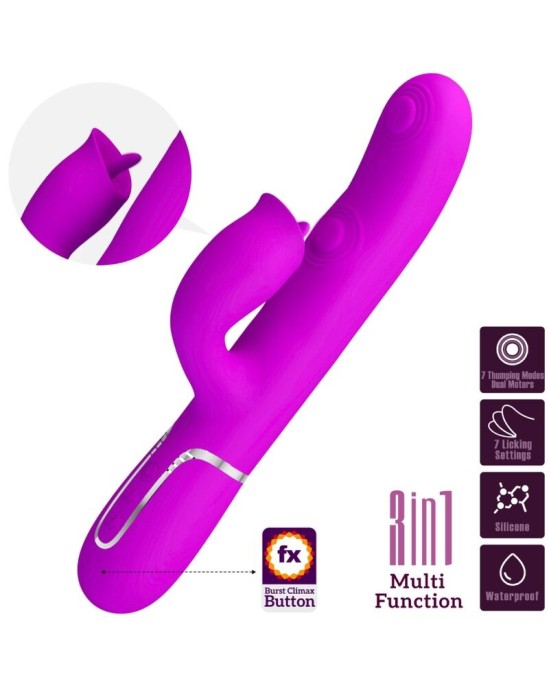 Pretty Love Flirtation PRETTY LOVE - RABBIT VIBRATOR WITH LICKING FUCHSIA