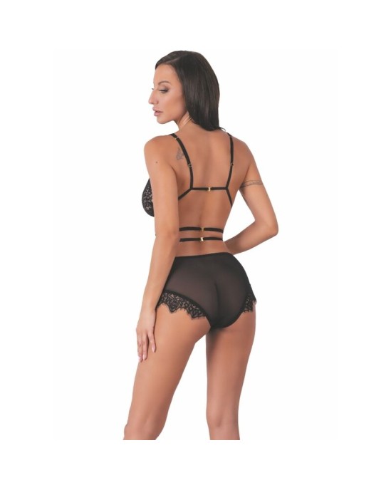 Livco Corsetti Sets LIVCO CORSETTI FASHION — DREZNA LC 90733 BRA + PANTY BLACK L/XL