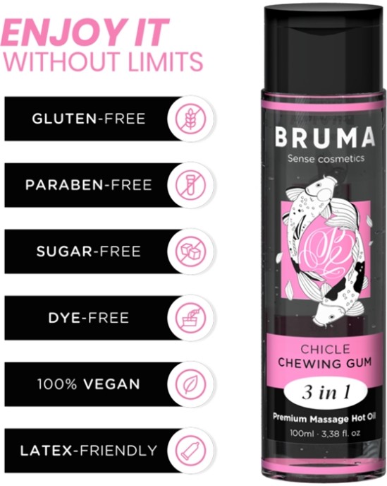 Bruma PREMIUM MASĀŽAS KARSTĀ EĻĻA KOŠĻĀLĀ GUMIJA 3 IN 1 - 100 ml