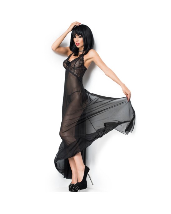 Chilirose Babydolls CHILIROSE - CR 3883 BABYDOLL LONG BLACK S/M