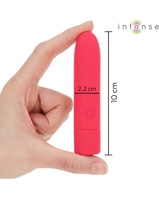 Intense Fun INTENSE — SYMONE USB UZLĀDĒJAMS VIBRĒJOŠS BULLET 8 VIBRATIONS RED 10 x 2,2 CM