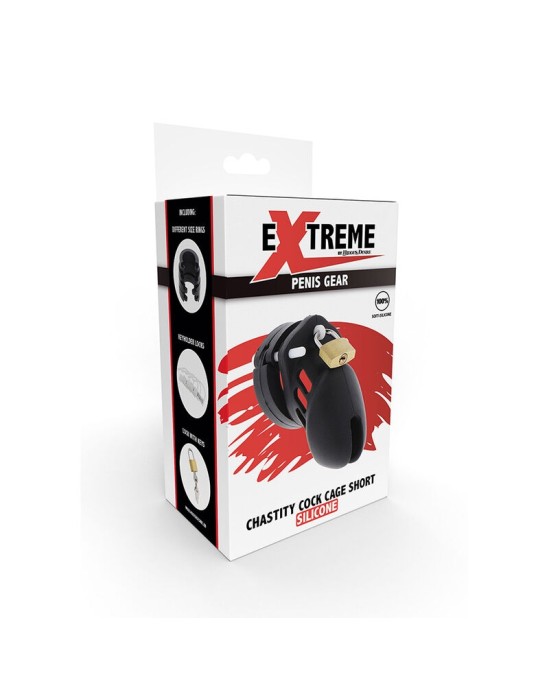 Hidden Desire EXTREME CHASTITY COCK CAGE SILICONE SIZE S BLACK