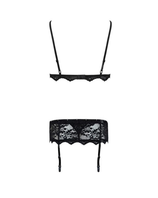 Livco Corsetti Sets LIVCO CORSETTI FASHION - BELITA LC 90231 BRA + BIKSĪTES + PRIEKŠVETES JOSTA, MELNA S/M