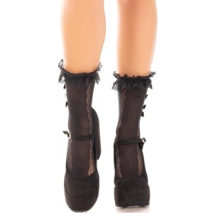 Leg Avenue Hosiery LEG AVENUE - POTĪTES ZEĶES AR RUFFLES, MELNAS