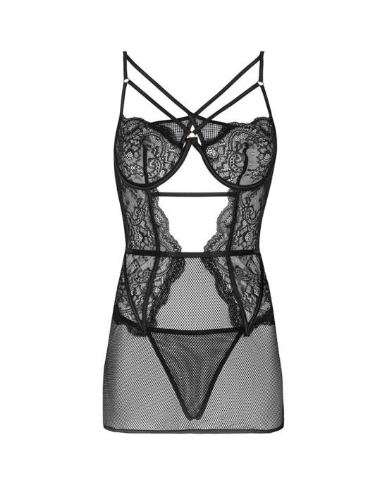 Livco Corsetti Sets LIVCO CORSETTI FASHION - BARIRIN LC 90633 SHIRT + PANTY BLACK L/XL