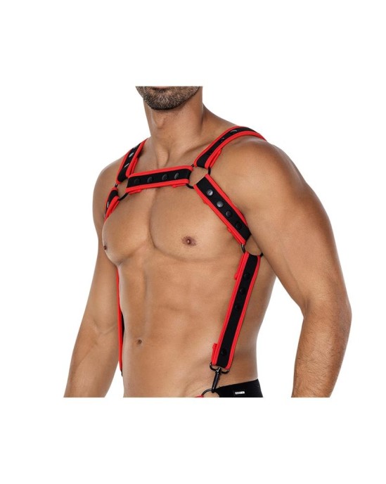 Cut4Men H4RNESS05 Chest Harness Neon Red One size