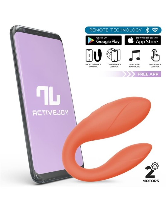 Intoyou App Series Couple Toy with App Flexible Silicone Salmon