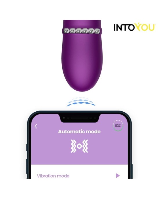 Intoyou App Series Sendel Vibe with Up and Down Internal Beads Ring and Pulsation with App