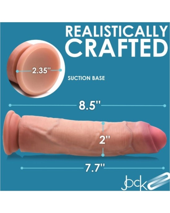 Xr - Jock DUBULTA BLĪVUMA PENIS DILDO NEGROZĪTS MĪKSTS 21,6 CM