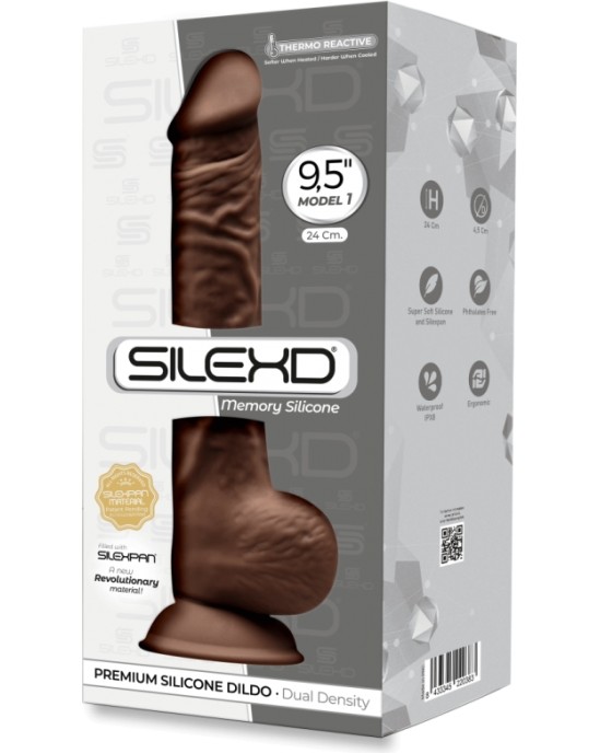 Silexd SILIKONA DILDO MODELIS 3 9'5 BRŪNA