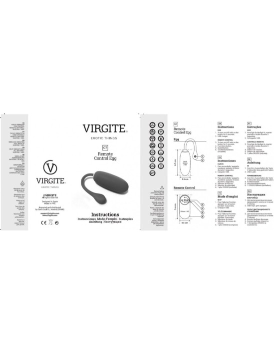 Virgite - Eggs VIBRATOR EGG G7 UZLĀDĒJAMS MELNS