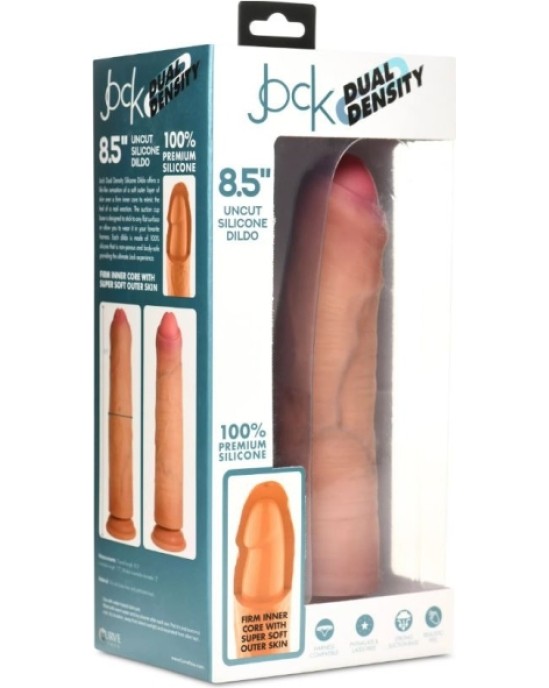 Xr - Jock DUBULTA BLĪVUMA PENIS DILDO NEGROZĪTS MĪKSTS 21,6 CM