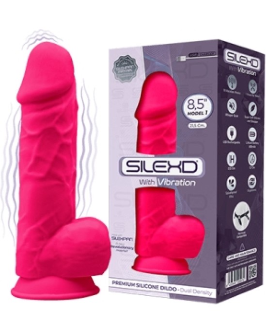 Silexd USB SILIKONA VIBRATORA MODELIS 4 8'5 PINK"