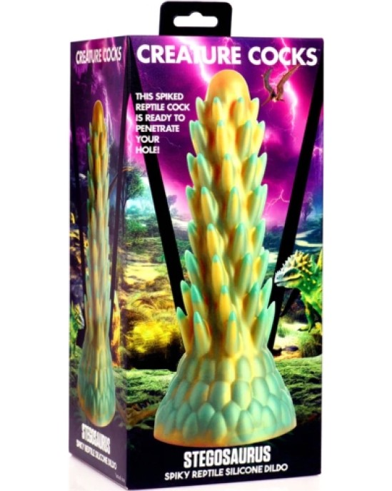 Xr - Creature Cocks STEGOSAURUS SPIKY RAPTILE SILIKONA DILDO