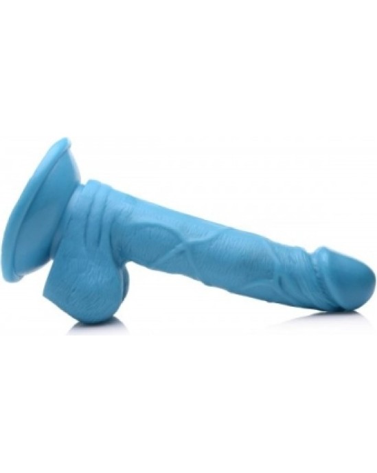 Xr - Pop Peckers REĀLISTS DILDO AR sēkliniekiem 16'5 CM ZILS