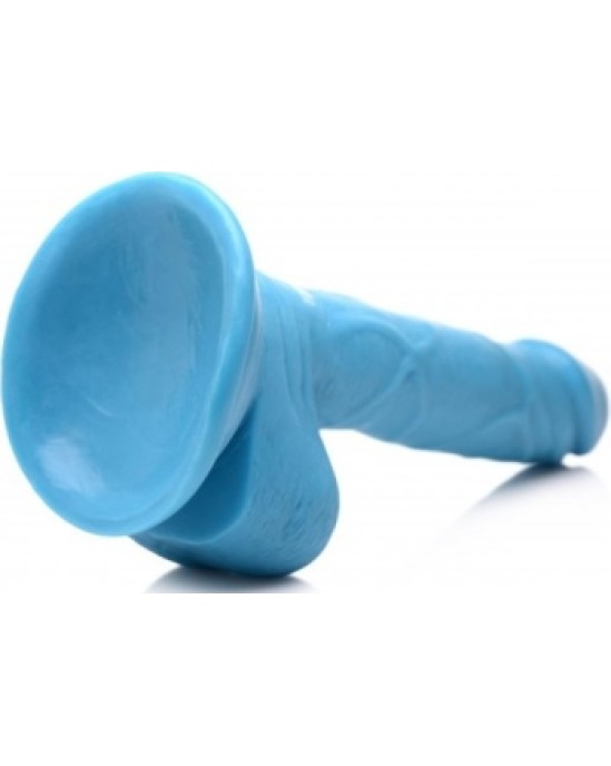 Xr - Pop Peckers REĀLISTS DILDO AR sēkliniekiem 16'5 CM ZILS