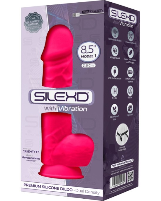 Silexd USB SILIKONA VIBRATORA MODELIS 4 8'5 PINK"