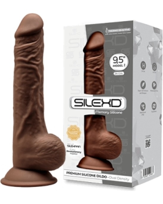 Silexd SILIKONA DILDO MODELIS 3 9'5 BRŪNA