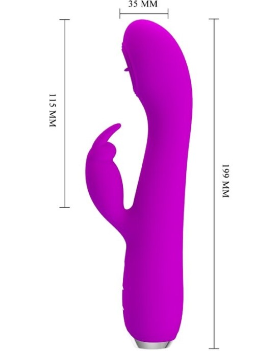 Pretty Love C-Type PRETTY LOVE - RACHEL RECHARGEABLE VIBRATOR WITH PURPLE SUCKER