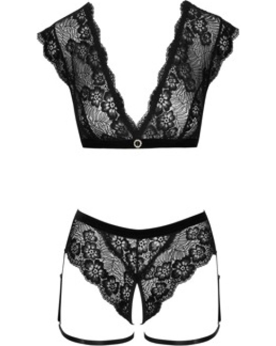 Cottelli Lingerie Top and Crotchless Briefs S