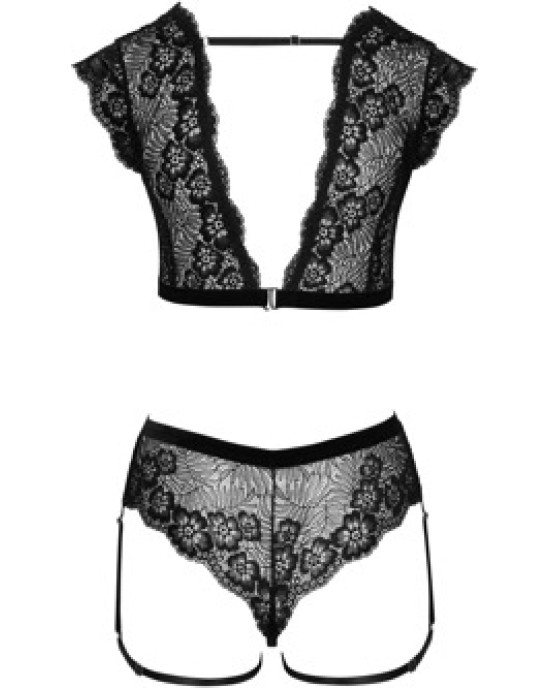 Cottelli Lingerie Top and Crotchless Briefs S