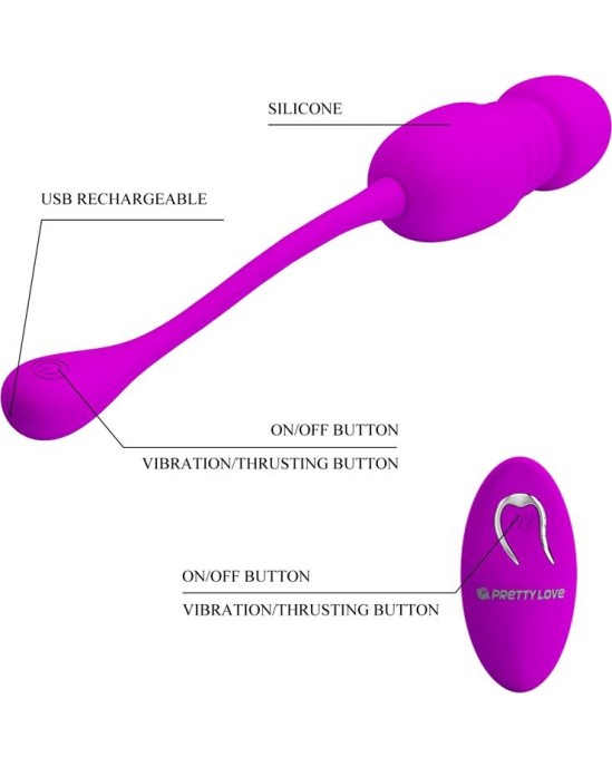 Prettylove Callieri Vibrating Egg with Thrusting and Remote Control