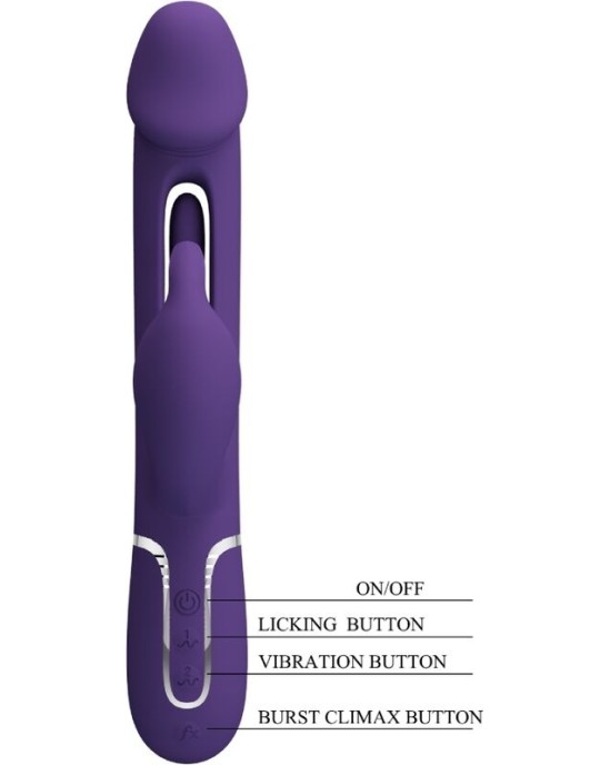 Pretty Love Flirtation PRETTY LOVE - KAMPAS RABBIT 3 IN 1 MULTIFUNCTION VIBRATOR WITH TONGUE VIOLET