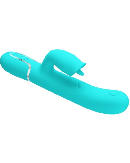 Pretty Love Flirtation PRETTY LOVE - RABBIT VIBRATOR WITH LICKING AQUA GREEN