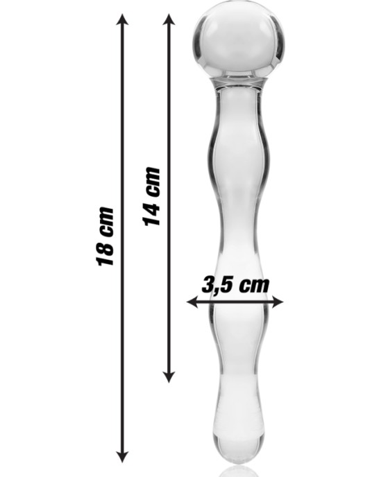 Nebula Series By Ibiza MODEL 13 DILDO BOROSILICATE GLASS 18 X 3.5 CM CLEAR