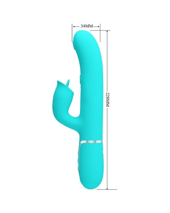 Pretty Love Flirtation PRETTY LOVE - RABBIT VIBRATOR WITH LICKING AQUA GREEN