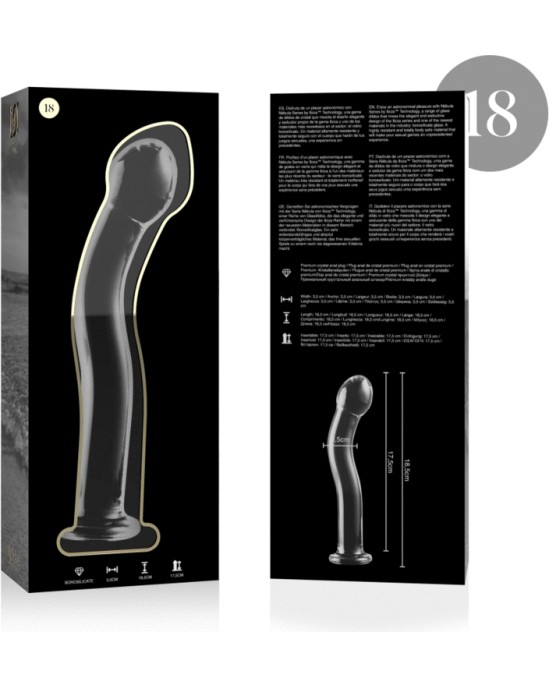 Nebula Series By Ibiza MODEL 18 DILDO BOROSILICATE GLASS 18.5 X 3.5 CM CLEAR