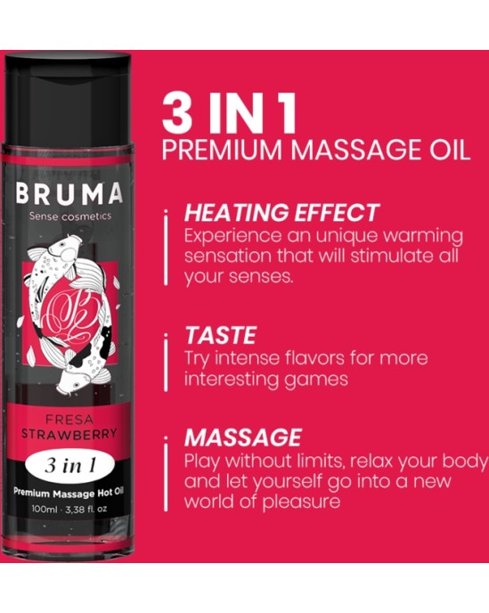 Bruma PREMIUM MASĀŽAS KARSTA EĻĻA zemeņu 3 IN 1 - 100 ml