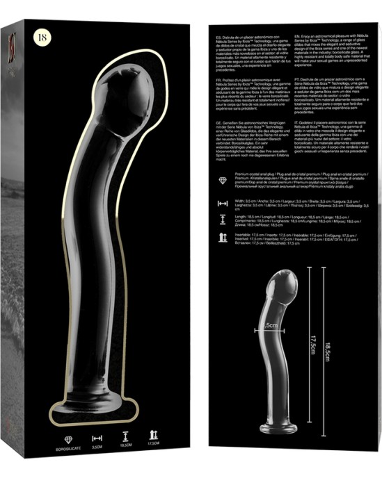 Nebula Series By Ibiza MODEL 18 DILDO BOROSILICATE GLASS 18.5 X 3.5 CM CLEAR