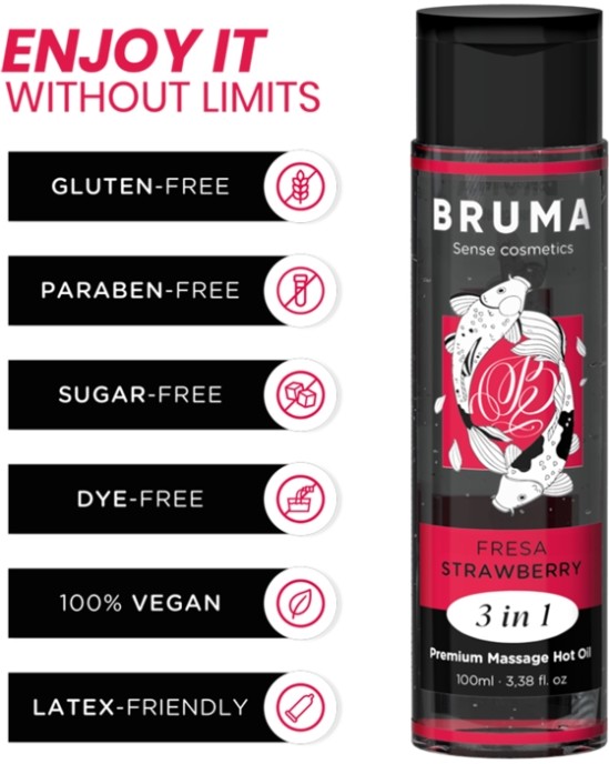 Bruma PREMIUM MASĀŽAS KARSTA EĻĻA zemeņu 3 IN 1 - 100 ml